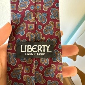 Liberty of London Silk Tie - Burgundy and Blue Paisley